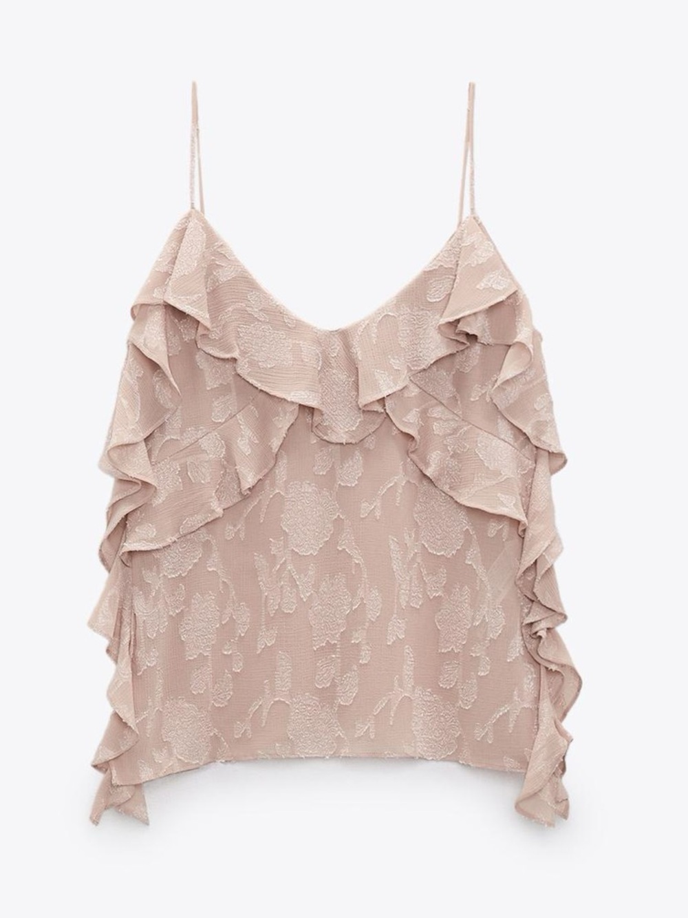 Zara Blush Pink Ruffle Top